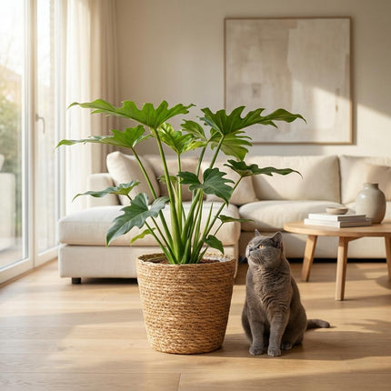Philodendron Lacerum - met Mand - ↕65cm - Ø19cm