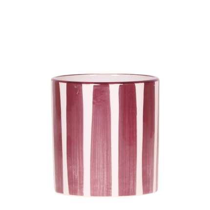 Kolibri Home | Painted Stripe sierpot - Rood - Ø9cm