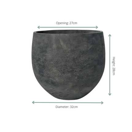 Maceta Orb negra lavada - D39 x H35