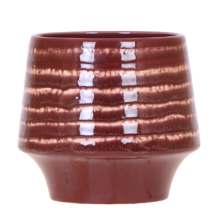 Kolibri Home | Maceta decorativa color burdeos piedra lunar - Ø12 cm