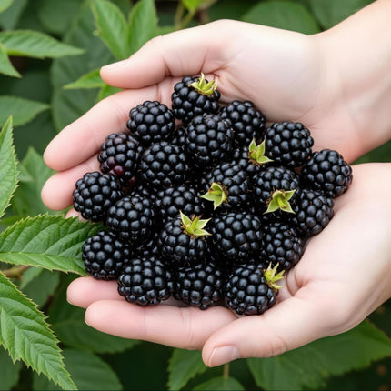 Immergrüne Brombeere (Rubus dornenlos, winterhart) – 6 Pflanzen – 9-cm-Topf