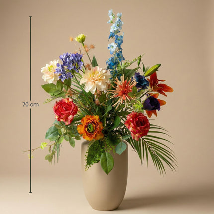 Kunstbloemen Boeket “Colorful Bloom Deluxe” – Real Touch – ↕70cm – 18 Stelen