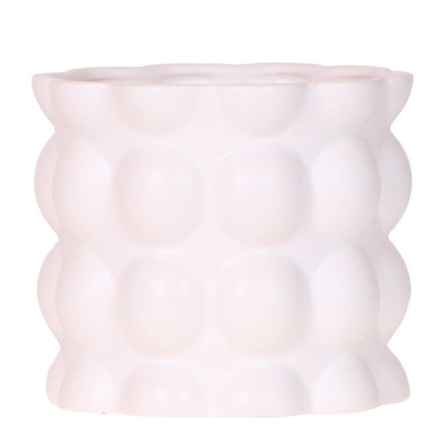 Kolibri Home | Maceta decorativa de algodón - Blanca - Ø12cm