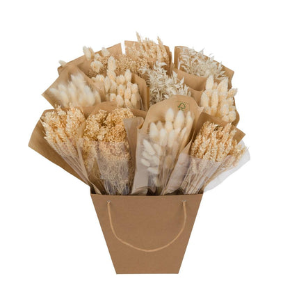 Flores secas - Mezcla monocromática seca - Blancas - ↕50cm
