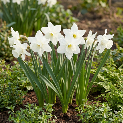 30x Narcissus Botanical White Mix - Bloembollen - Botanische witte narcis mix - Wit - Voorjaarsbloeier - Bolmaat 10/12