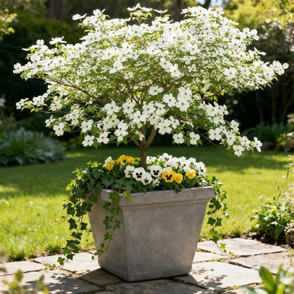 Hartriegel (Cornus florida) – Weiß-rosa Blüten – 1 Pflanze – Laubabwerfend – Pflegeleicht – Topf: 12 cm, Höhe: 35 cm