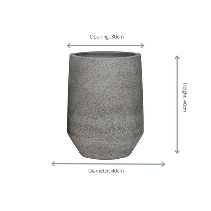 Pot Harith High S Diorite Grå - D40 x H48
