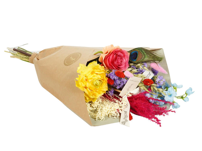Flores secas y seda - Fiesta de verano con flores secas y seda - ↕55cm