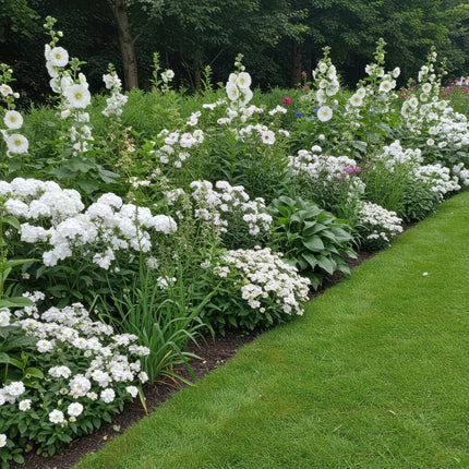 Borderpakket - Kleur Wit - 24 Vaste planten - 3 m2 - Diversen kleuren - Weinig Onderhoud - Ø11cm