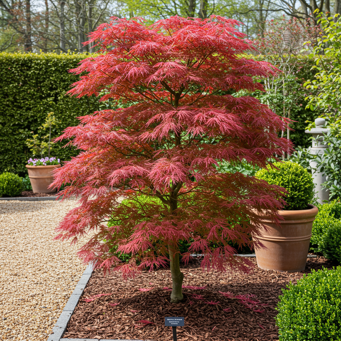 Terrasplant - Japanse Esdoorn - Acer palmatum Beni Maiko - Rood - Bladverliezend - ↕70cm - Ø19cm