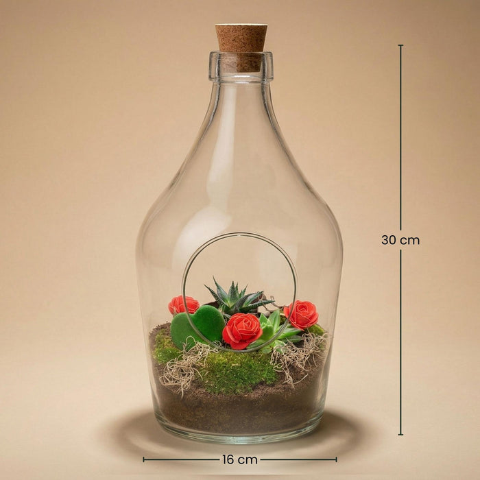 Love in a Bottle - DIY Open Planten terrarium - ↕30cm - Ø16cm