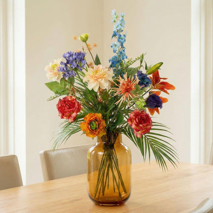Kunstbloemen Boeket “Colorful Bloom Deluxe” – Real Touch – ↕70cm – 18 Stelen