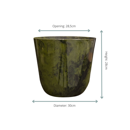 Pot Palermo en marbre vert D30 x H28
