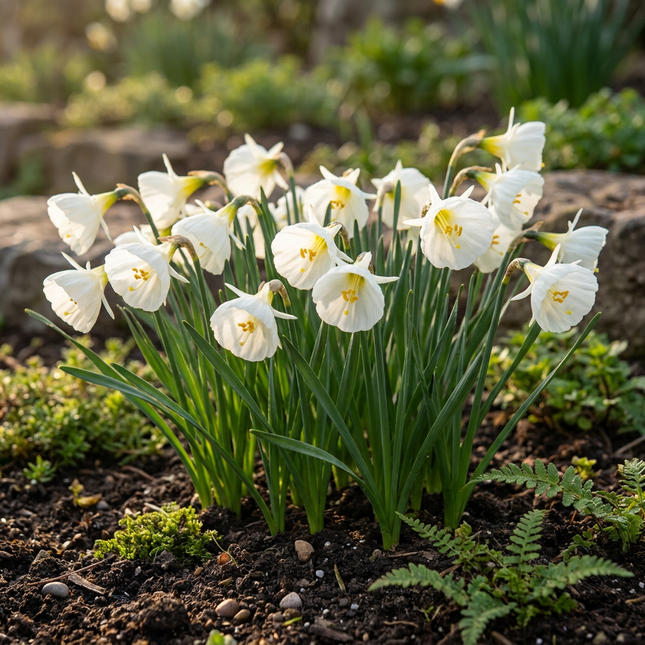 160x Narcissus White Petticoat - Bloembollen - Witte petticoatnarcis - Wit - Voorjaarsbloeier - Bolmaat 6/8
