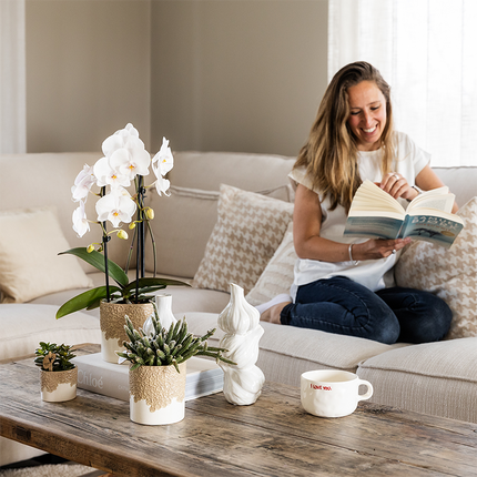 Kolibri Home | Doniczka dekoracyjna Bloom - Piasek - Ø9 cm
