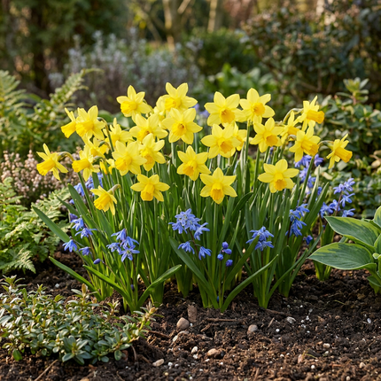 200x Narcissus Tete- A -Tete - Bloembollen - Dwergnarscis Tête-à-Tête - Geel - Voorjaarsbloeier - Bolmaat 10/12