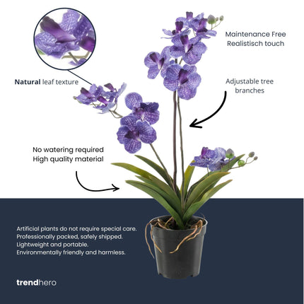 Artificial Vanda Orchid in pot - ↕60cm