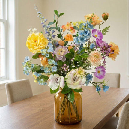 Ramo de flores artificiales - Soft Spring Deluxe - Tacto real - 18 tallos - ↕85 cm