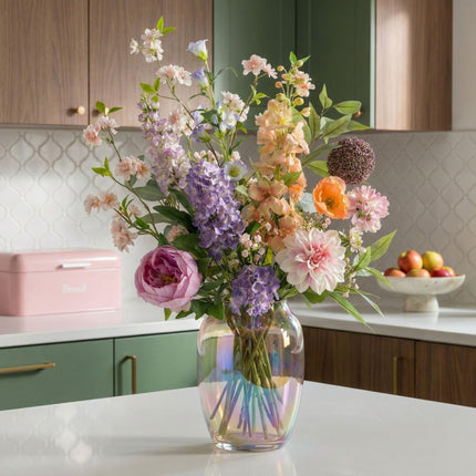 Kunstbloemen Boeket - Pastel Meadow Deluxe - Real Touch - 15 Stelen - ↕100 cm
