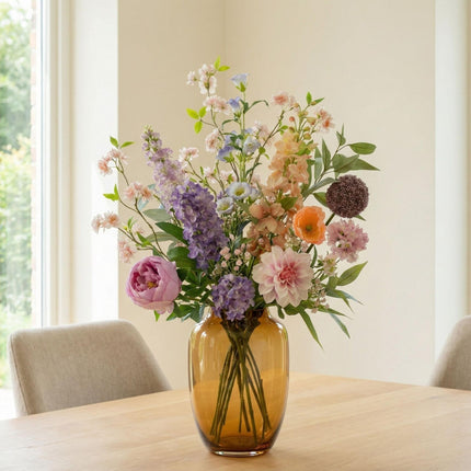 Kunstbloemen Boeket - Pastel Meadow Deluxe - Real Touch - 15 Stelen - ↕100 cm