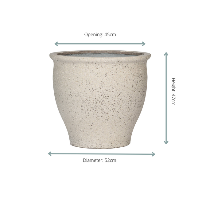 Maceta Poseidón Blanco Tiza - 52 cm de diámetro x 47 cm de alto
