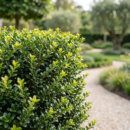 Ilex crenata Golden Gem - Japanse Hulst - 24x Haagplanten - Groenblijvend - Geel - Pot 9cm - Hoogte 20-30cm