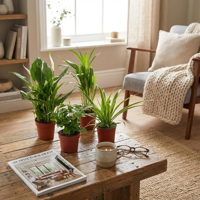 Luchtzuiverende Kamerplanten - Plantenset - ↕30-40cm - Ø12cm