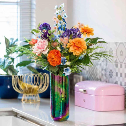 Kunstbloemen Boeket “Colorful Bloom Deluxe” – Real Touch – ↕70cm – 18 Stelen