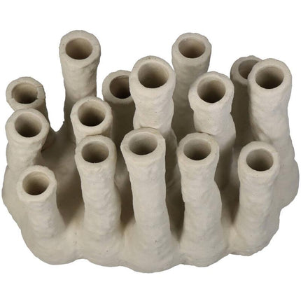 Porte-fleurs XL - Corail - Écru - Vase à plusieurs becs