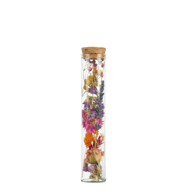 Flores secas - Botella de los deseos mediana - Multicolor - 6 piezas - ↕15 cm