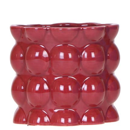 Kolibri Home | Cotton Shine decorative pot - Red - Ø12cm