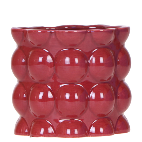 Kolibri Home | Maceta decorativa Cotton Shine - Roja - Ø12cm