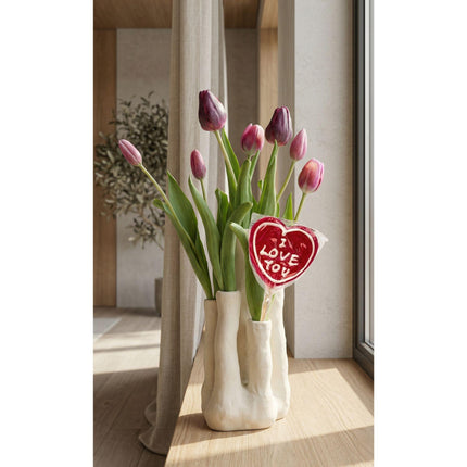 Tulip Touch - Set di tulipani - Tulipani artificiali con vaso a più beccucci