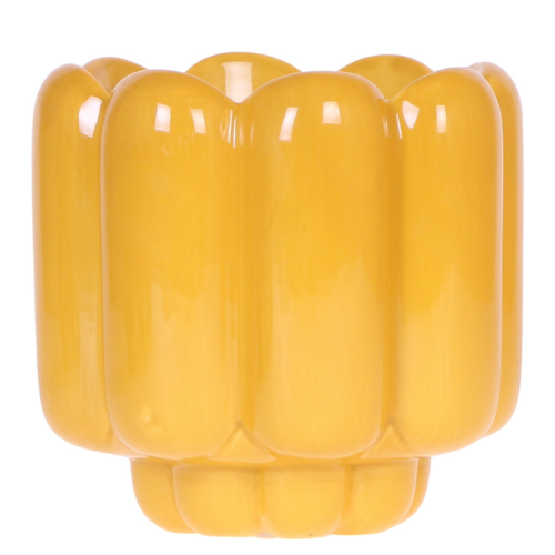 Kolibri Home | Maceta decorativa Retro Shine - Amarilla - Ø12cm