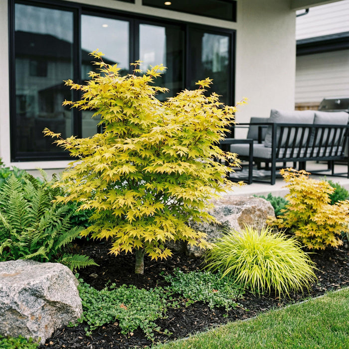Acer palmatum Jordan - Japanse Esdoorn - Geel - ↕90cm - Ø26cm