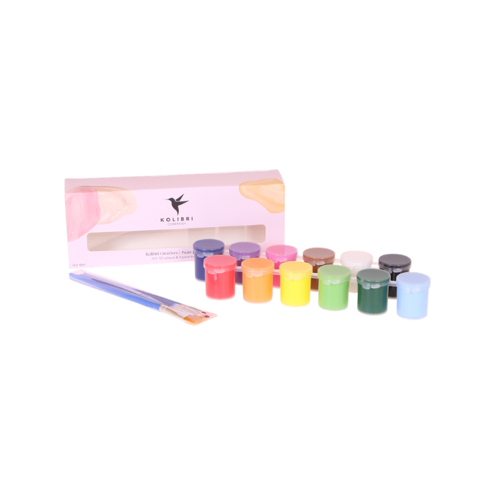 Kolibri Company | Giftset Creatives | Roze Portugal orchidee + DIY schilderpakket – incl. sierpotten, verf, kwasten & dienblad