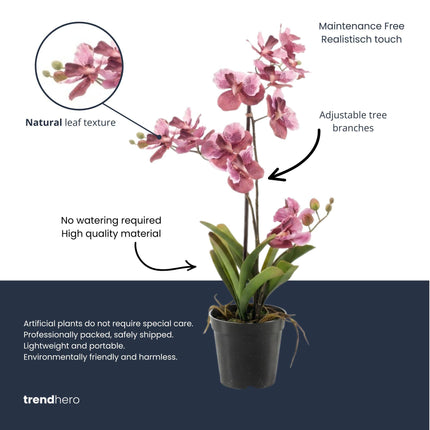 Kunstig Vanda Orchid i potte - 60cm