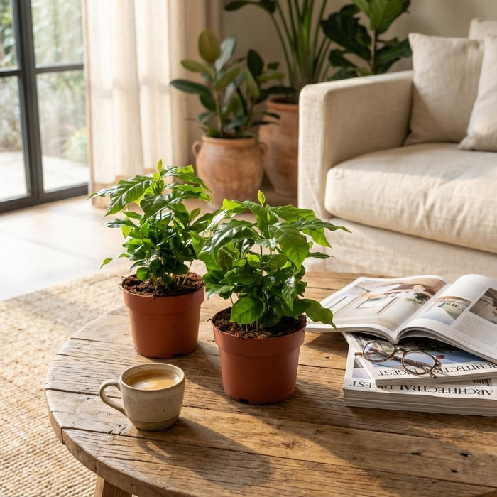 Coffea Arabica Koffieplant - ↕25cm - Ø12cm - 2x