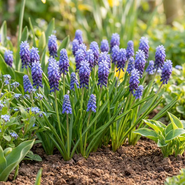 400x Muscari Latifolium - Blomsterløg - Bredbladet druehyacint - Blå - Naturliggørende løg - Løgstørrelse 5/6