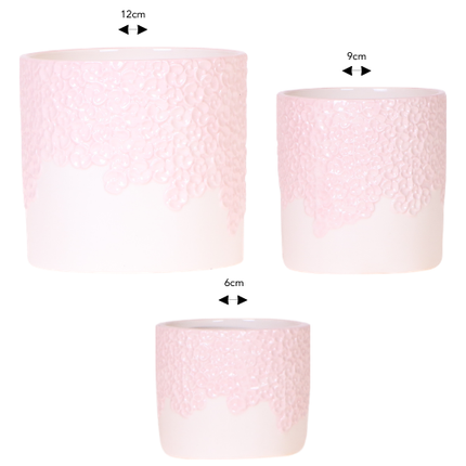Kolibri Company | Combi deal | Bloom sierpot roze – set 6cm + 9cm + 12cm