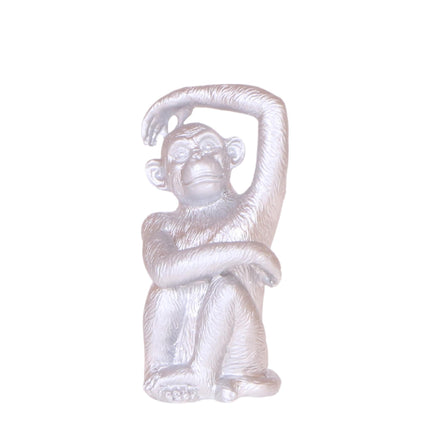 Kolibri Home | Ornament - Decoratie beeld Sitting Monkey - Silver