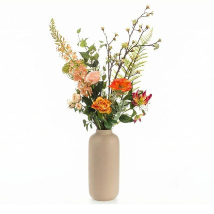 Kunstbloemen boeket - Amber Peach Deluxe - Real Touch - 12 stelen - ↕105 cm