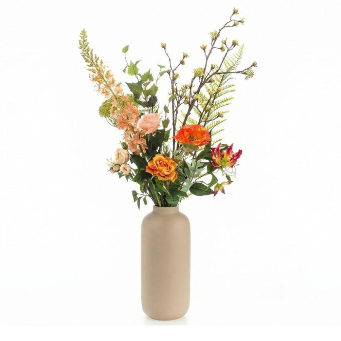 Kunstbloemen boeket - Amber Peach Deluxe - Real Touch - 12 stelen - ↕105 cm