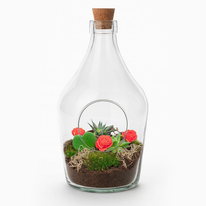 Love in a Bottle - DIY Open Planten terrarium - ↕30cm - Ø16cm