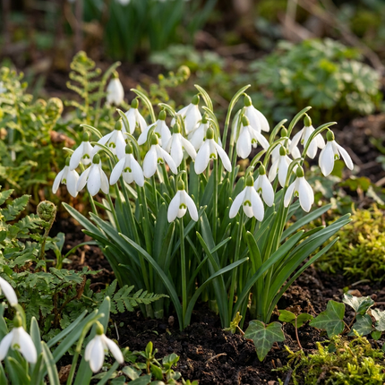 100x Galanthus Elwesii - Bloembollen - Grote sneeuwklokje - Wit - Voorjaarsbloeier - Bolmaat 5/6