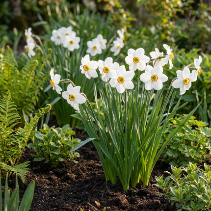 80x Narcissus Recurvus - Bloembollen - Witte fakkelnarcis - Wit - Voorjaarsbloeier - Bolmaat 12/14