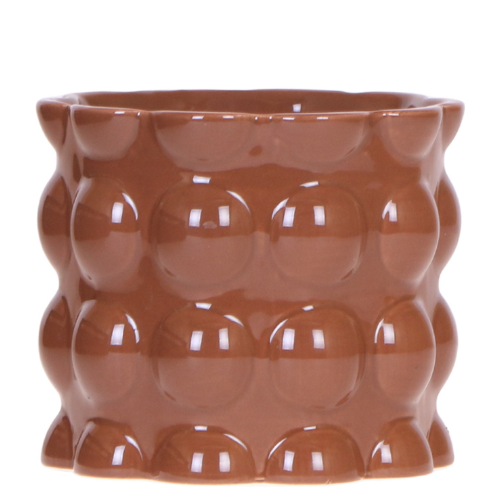 Kolibri Home | Maceta decorativa Cotton Shine - Marrón - Ø12cm