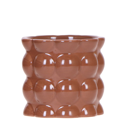 Kolibri Home | Doniczka dekoracyjna Cotton Shine - Brązowa - Ø9 cm