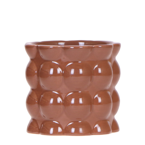 Kolibri Home | Maceta decorativa Cotton Shine - Marrón - Ø9cm