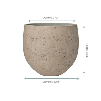 Pot sphérique gris délavé - D39 x H35